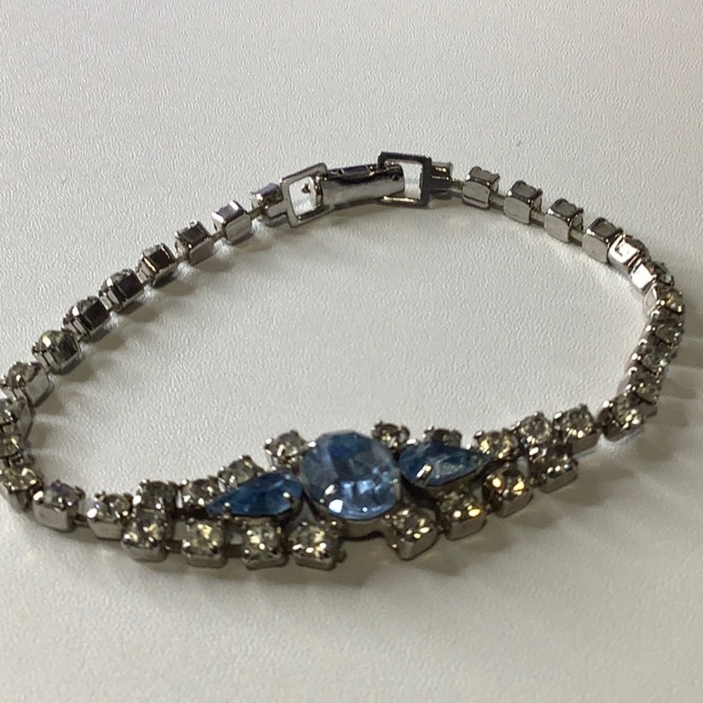 Elegant Silver and Blue Bracelet